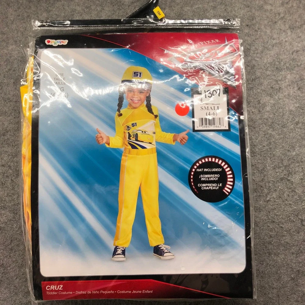 NWT Disguise Disney Pixar Cars 3 Cruz Ramirez Kids Costume S 4T 5T 6Yellow